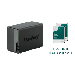 NAS Synology DS224+ +2xHAT3310-12T, 2x Gb LAN