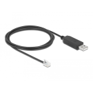 RS-232 cable, RJ-9 to USB, 200cm, black