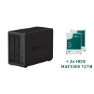 NAS Synology DS723+ +2xHAT3300-12T, 2x Gb LAN