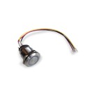 Stainless steel button IP65, 19mm round, White LED (3.3v), 60cm X-talk 3p cable