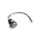 Stainless steel button IP65, 12mm round, no LED, 60cm X-talk 3p cable